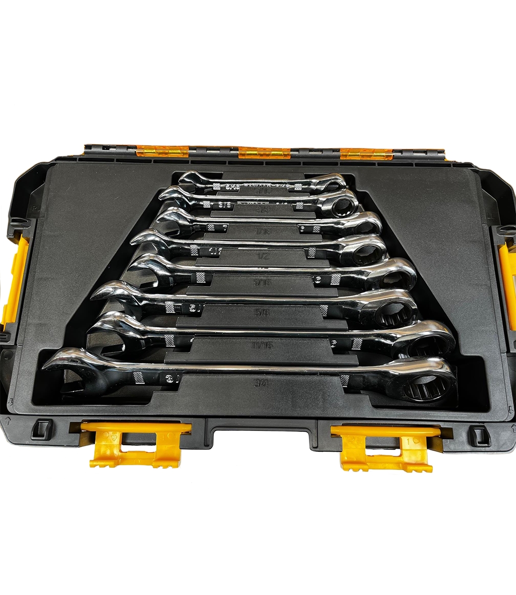 04130 Dewalt 8 Piece Ratcheting Wrench Set W Case