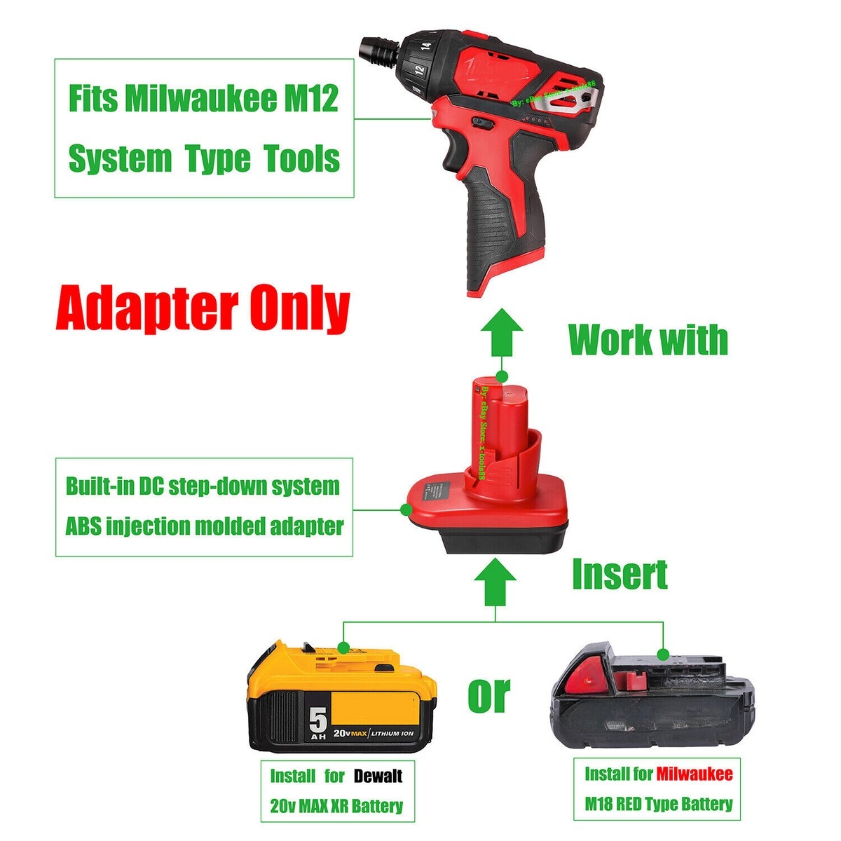 milwaukee battery adapter m18 to m12