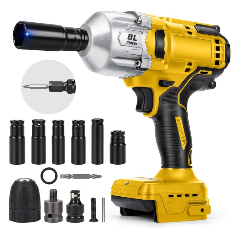 1000Nm Cordless Impact Wrench For Dewalt 20V Max Battery 1 2 Inch Brushless High Torque Electric Impact Driver With 7 Sockets 2400 RPM 3300 IPM LED Work Light For Car Truck Home No Battery Amazon