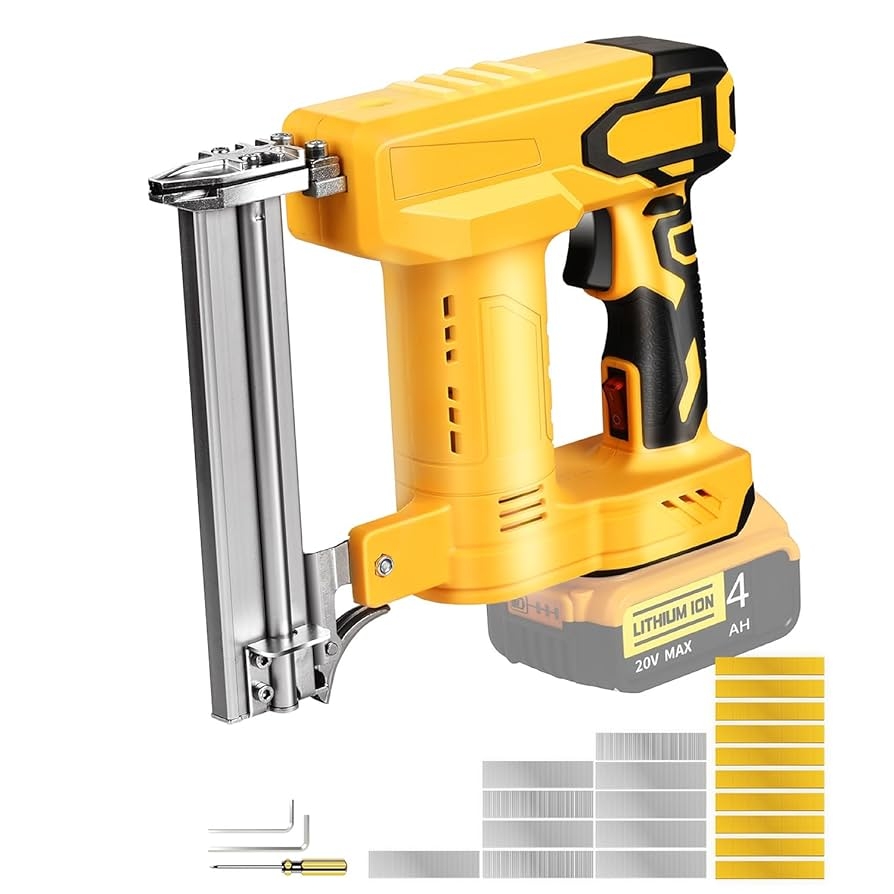 18 Gauge Brad Nailer Narrow Crown Stapler Compatible With Dewalt 20V MAX Battery NO Battery 2 In 1 Cordless Nail Gun With 1000 Nails And 1000 Staples For Home Improvement DIY And Woodworking Amazon