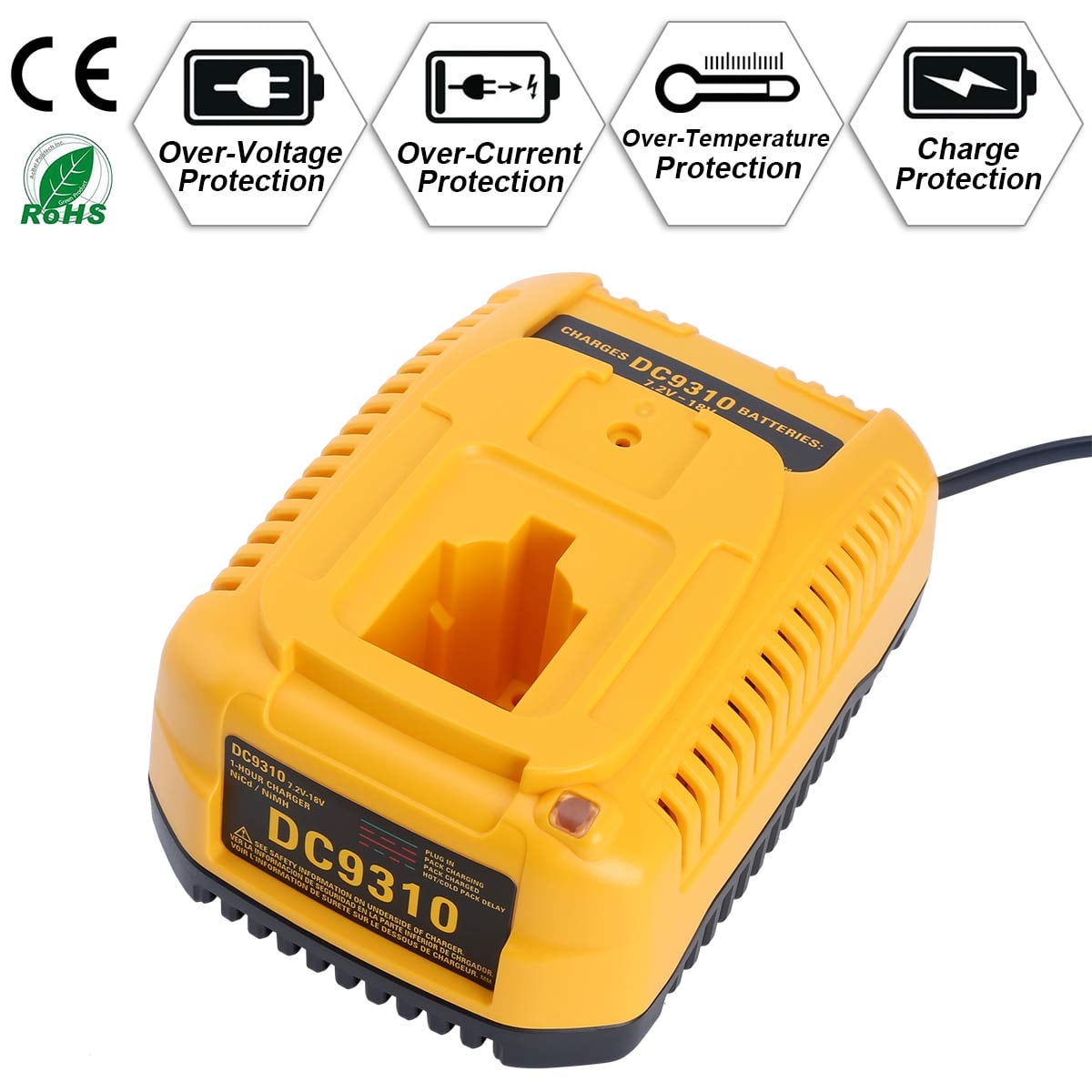 18V XRP Battery Charger Compatible For DEWALT 7 2V 18V NiCd NiMh Battery DC9096 DC9098 DC9099 DC9091 DC9071 DE9057 DW9096 DW9094 DW9072 Yellow Walmart