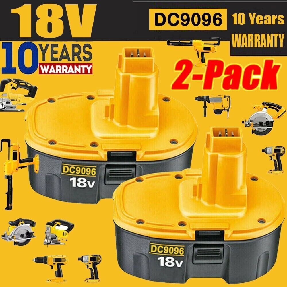 2 Pack For DeWALT DC9096 DW9095 DW9096 DW9099 18 Volt Battery Replacement 5 5Ah