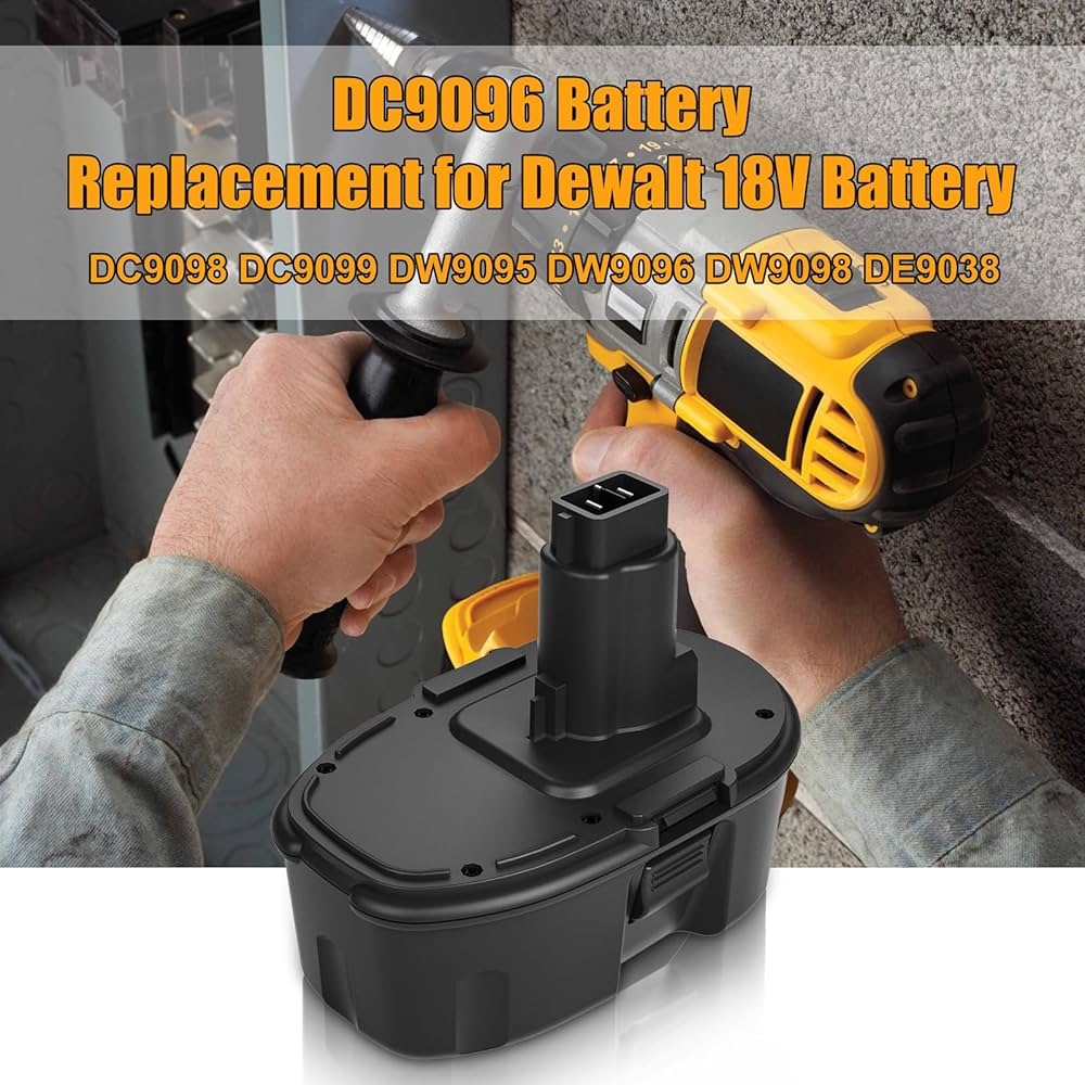 2 Packs Ni Mh DC9098 DC9098 DC9096 18 Volt Replacement Battery Compatible With Dewalt 18V Battery DW9096 DW9098 DW9099 DE9095 DE9098 DE9091 Black Amazon
