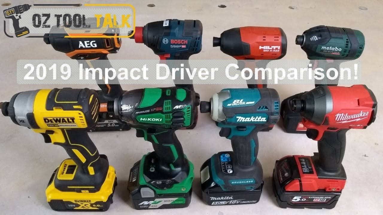 2019 Impact Driver Head to Head BL Milwaukee Dewalt Makita Bosch HiKoki Metabo Hilti AEG YouTube