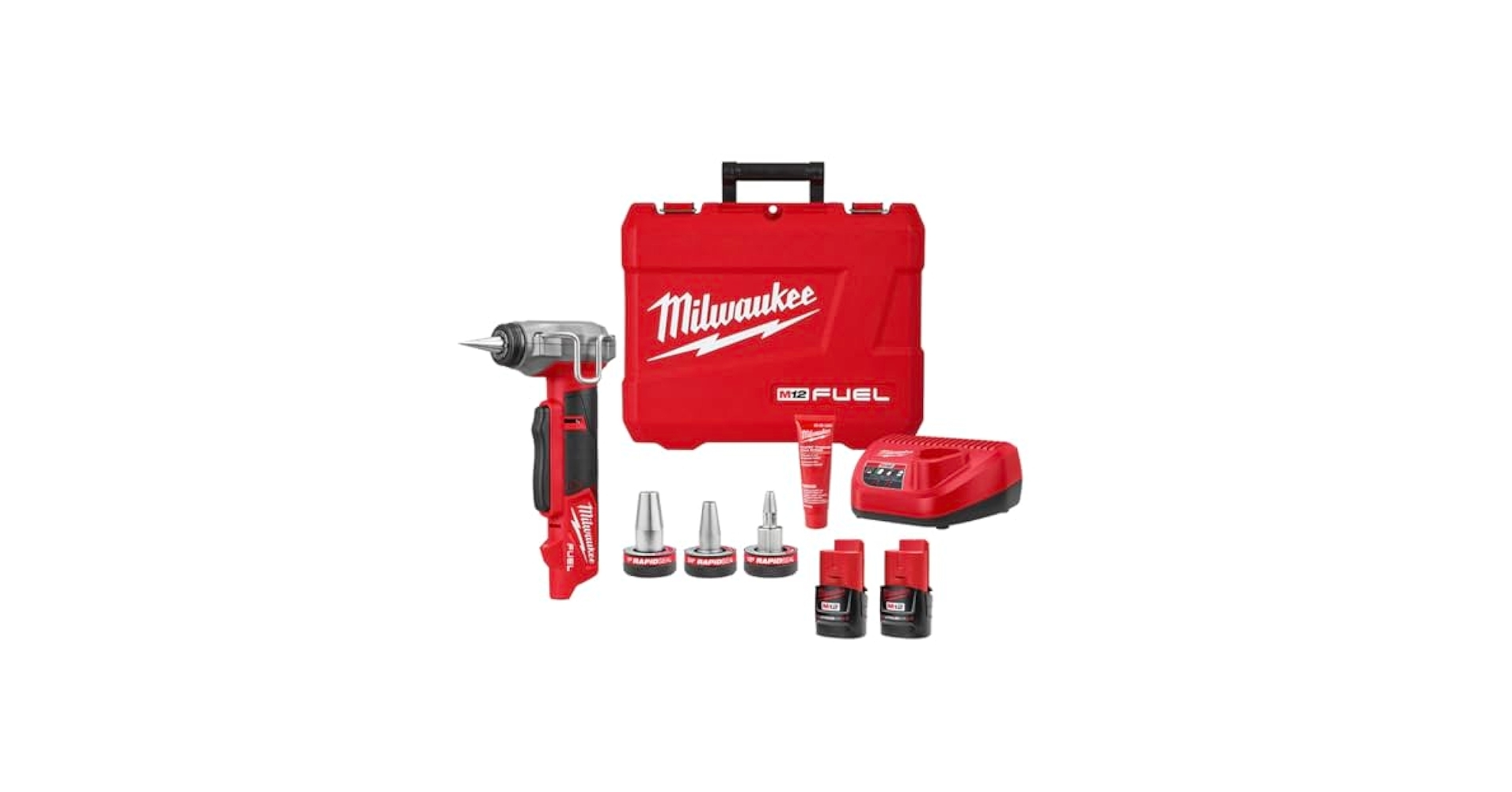 2532 22 M12 FUEL Cordless 3 8 In 1 In PEX Expansion Tool Kit With 2 2 0 Ah Batteries 3 Rapid Seal Expansion Heads Amazon