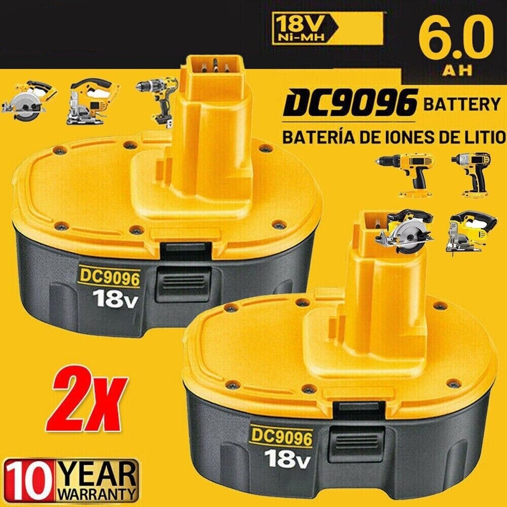 2Pack 18 Volt Replace For Dewalt 18V Battery DC9098 DC9099 DC9096 NiMH DC9096S EBay