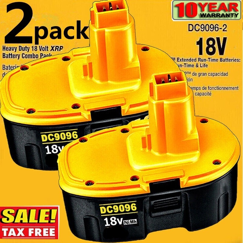 2PACK 18V Replacement For Dewalt 18VOLT DC9096 DC9098 NiCd Battery DC9099