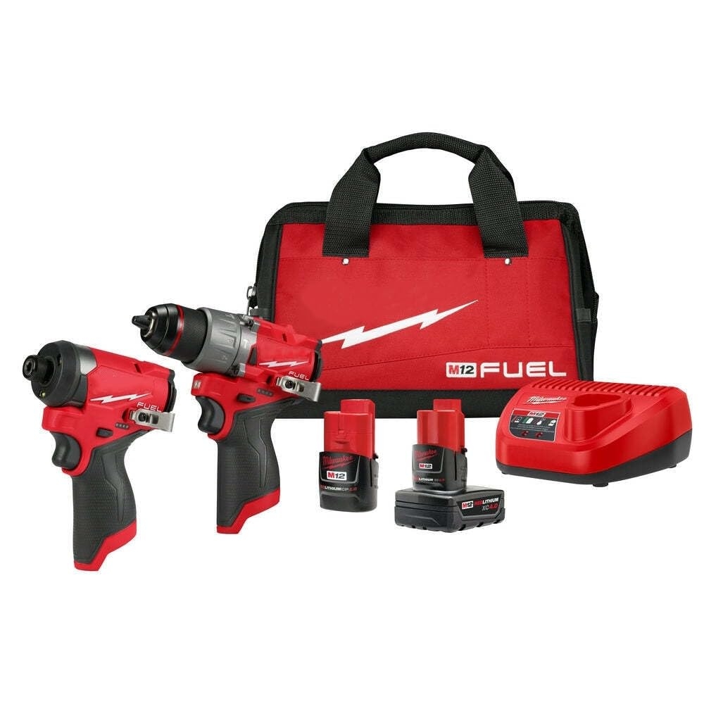 3497 22 For Milwaukee M12 FUEL 12V Cordless Li Ion 2 Tool Combo Kit W 2 Batteries Amazon