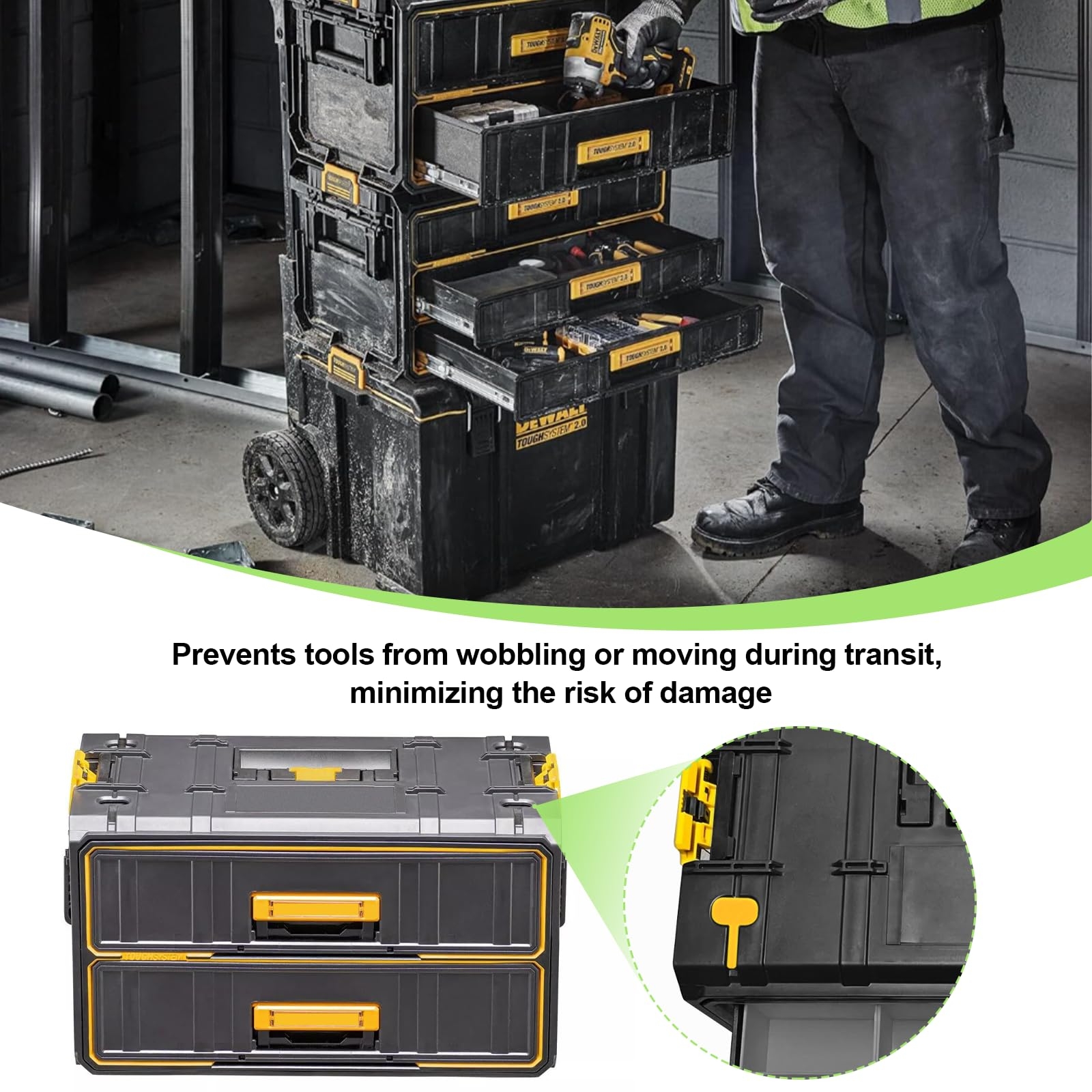 8 Pcs Anti Wobble Accessories Compatible With Dewalt Toughsystem 2 0 Tool Storage Drawer Boxes Anti Wobble Inserts Enhance Drawer Stability Amazon