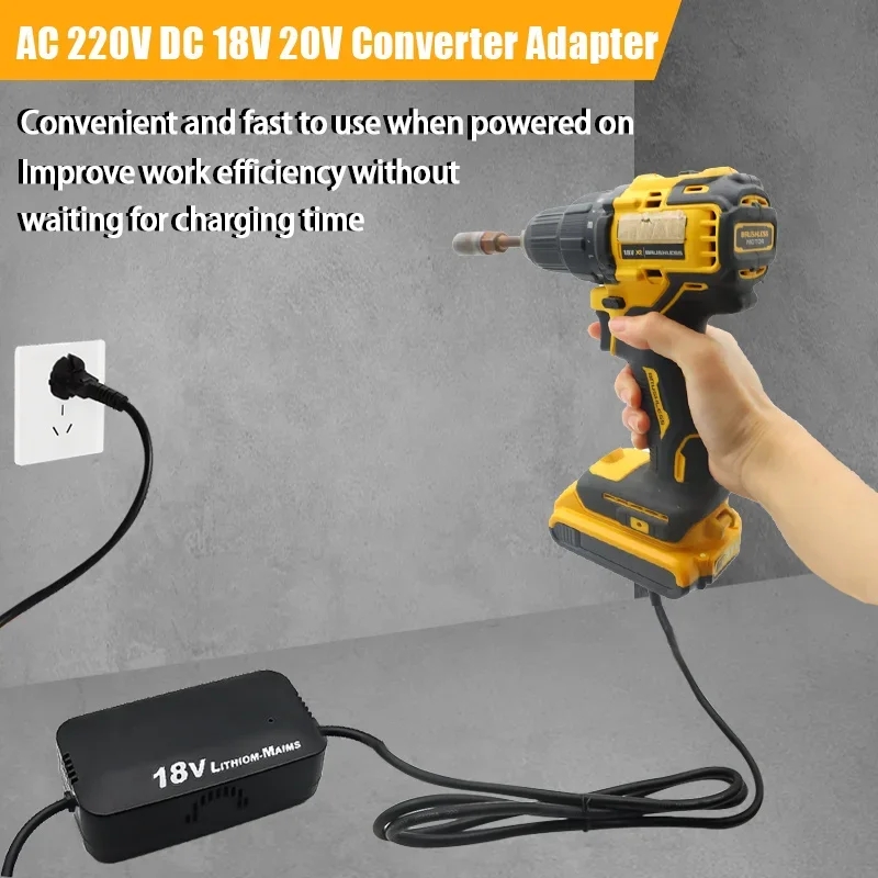 AC 220V DC 18V 20V Lithium Battery Tools Converter Adapter For Dewalt For Milwaukee For Makita Lithium Ion Power Connectors AliExpress
