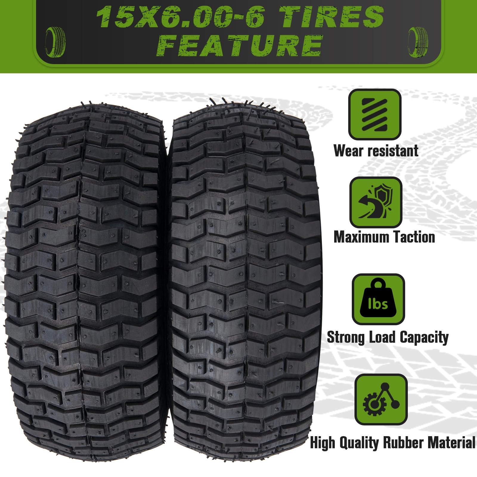 Amazon 15x6 00 6 Lawn Mower Tire Riding Mower Tire And Wheel Front Tire Compatible With John Deere Craftsman Husqvarna Lawn Mower Tires Tractors Tire Patio Lawn Garden