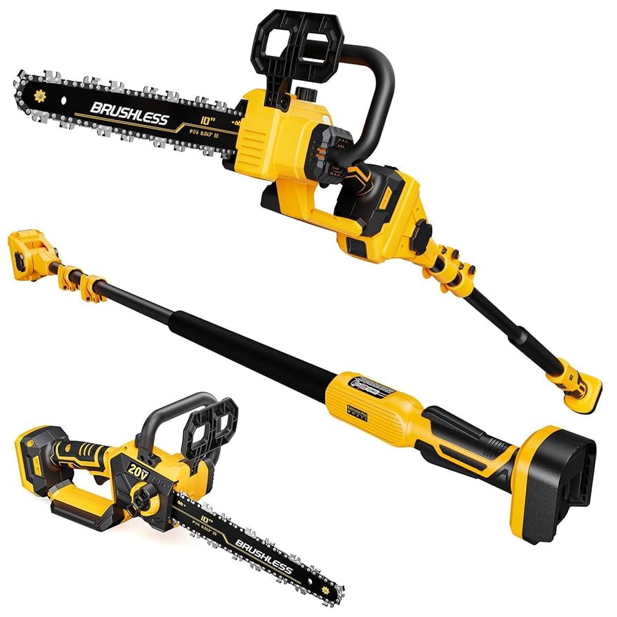 Amazon 2 IN 1 Cordless 10 Inch Pole Saw And Chainsaw 
