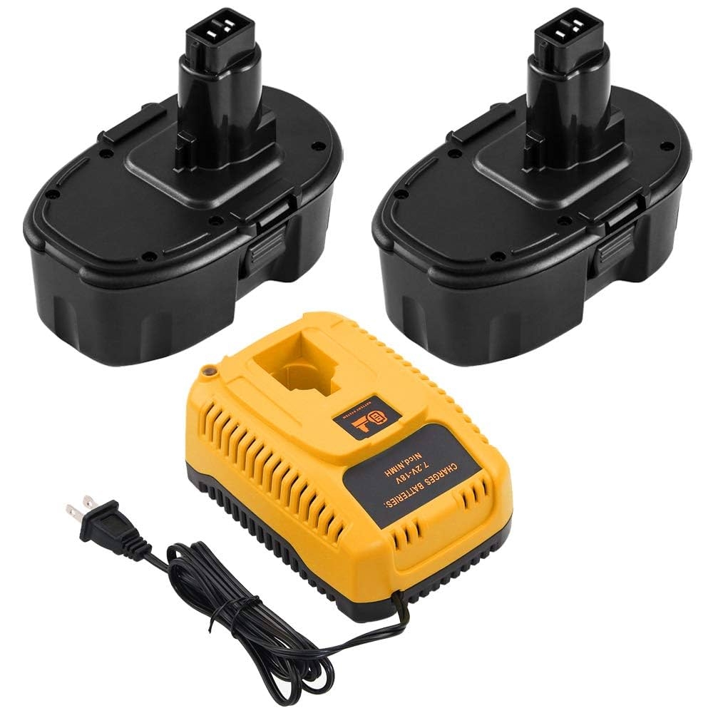 Amazon 2 Packs 3 6Ah DC9096 Battery And DC9310 Charger Compatible With Dewalt 18V Battery DC9098 DC9099 DW9098 DW9099 DW9096 DE9095 DE9098 DE9091 Black Tools Home Improvement