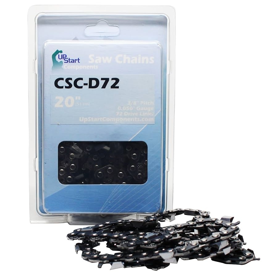 Amazon 20 Full Chisel Saw Chain For Husqvarna 365 Chainsaws 20 Inch 3 8 Pitch 0 050 Gauge 72 Drive Links CSC D72 Patio Lawn Garden