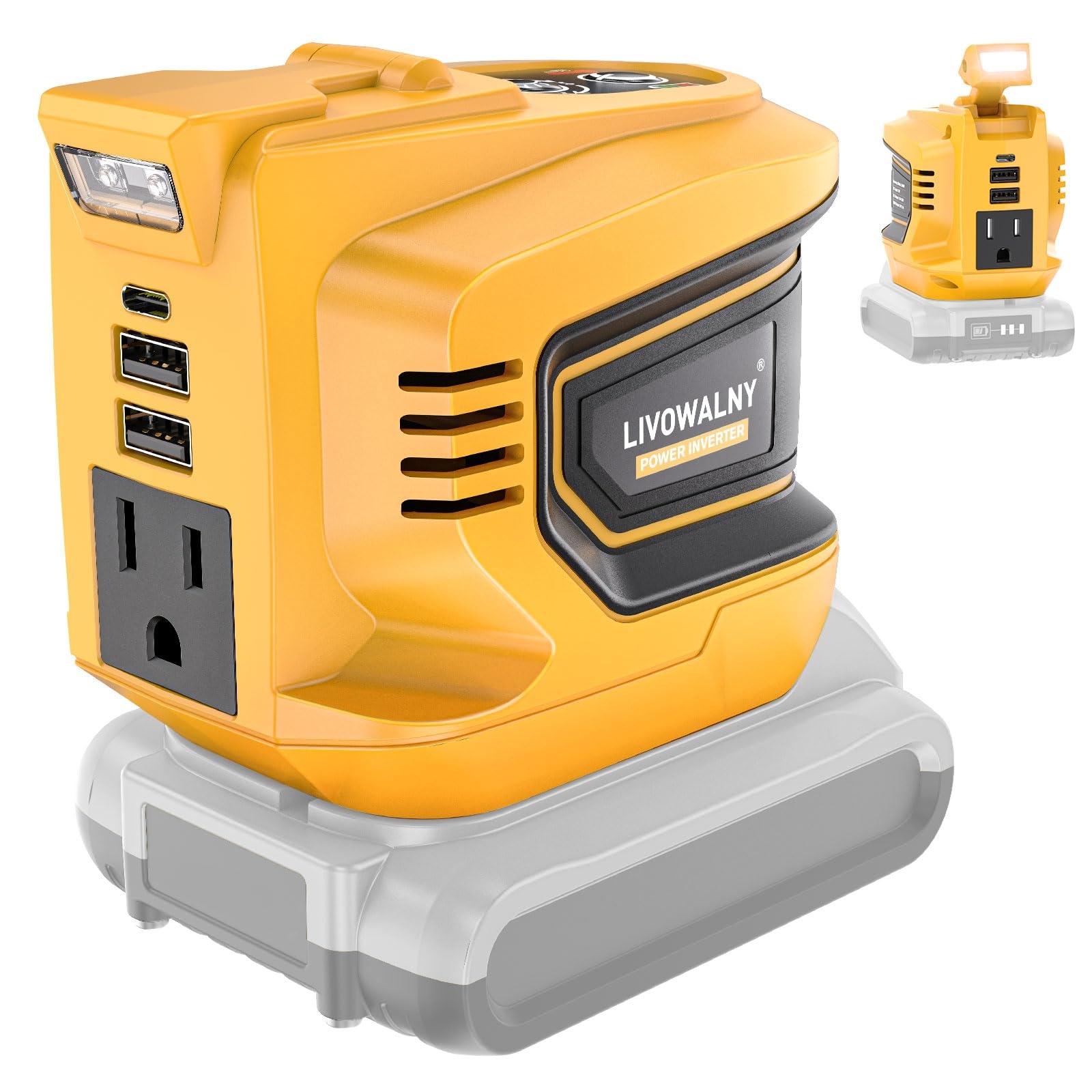 Amazon 200W Power Inverter Compatible With Dewalt DC 20V To AC 110 120V Battery Inverter Portable Power Station Generator Charger Adapter Battery Powered Outlet With 2 USB Ports U0026 1 Type C U0026