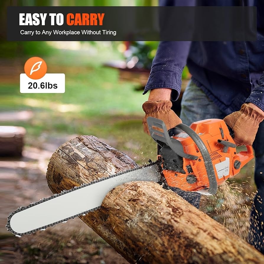 Amazon 3 9kw 2 Stroke Gas Chainsaw With 24 In Chain Portable Gasoline Powered Chain Saw For Cutting Wood Pruning Branches Gardening Bamboo Sawing 2800rpm 72cc Patio Lawn Garden