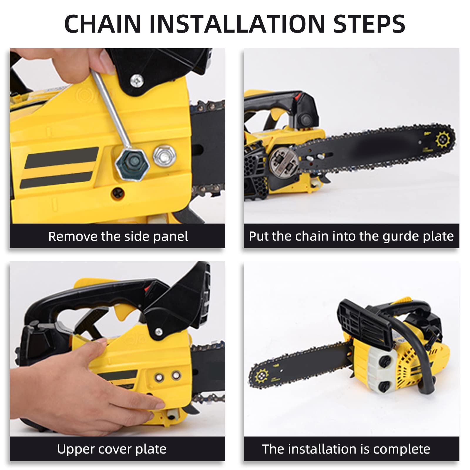 Amazon 4 Packs 18 Inch Chainsaw Chain 62 Drive Links 050 Gauge 3 8 Pitch 18 Replacement Chain Low Kickback Chainsaw Chains Compatible With Husqvarna Echo Poulan Craftsman And More Patio Lawn Garden