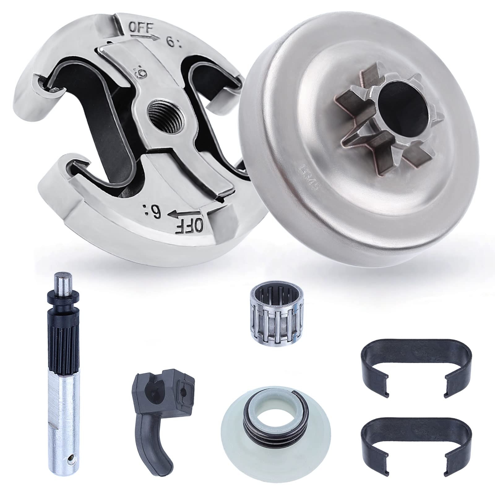 Amazon Adefol 325 7T Clutch Drum 8pcs Kit For Husqvarna 340 345 350 Chainsaw Replacement Parts With Clutc Spring Needle Bearing Oil Pump Worm Gear Oiler For 578097901 503931801 537110503 Accessories Patio Lawn Garden