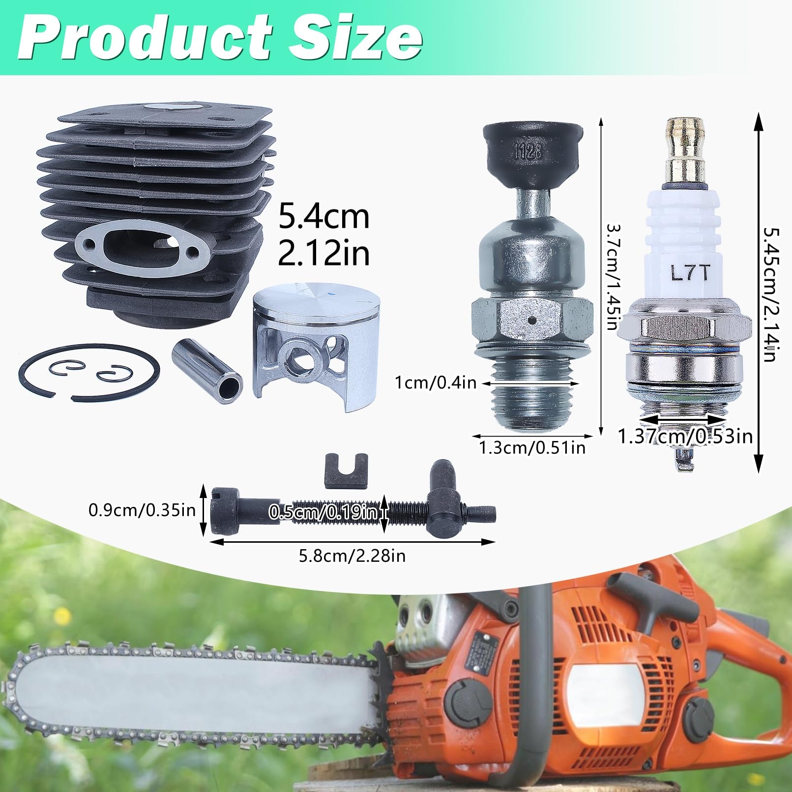 Amazon Adefol 54mm Cylinder Piston Carb 30pcs Kit For Husqvarna 288XP 181 281 288 Chainsaw With Intake Manifold Decompression Valve Choke Rod Chain Bar Plate Replacement Parts For 503506301 503 90 74 71 Patio Lawn Garden