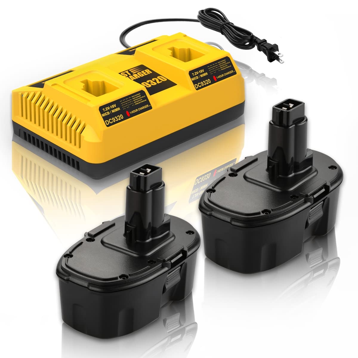 Amazon ANTRobut 2Pack 4 5Ah Replacement Dewalt 18V XRP Battery And Charger DC9320 For 18 Volt Batteries DC9096 DC9099 DC9098 DW9096 DW9099 DW9098 2 Port Battery Charger Tools Home Improvement