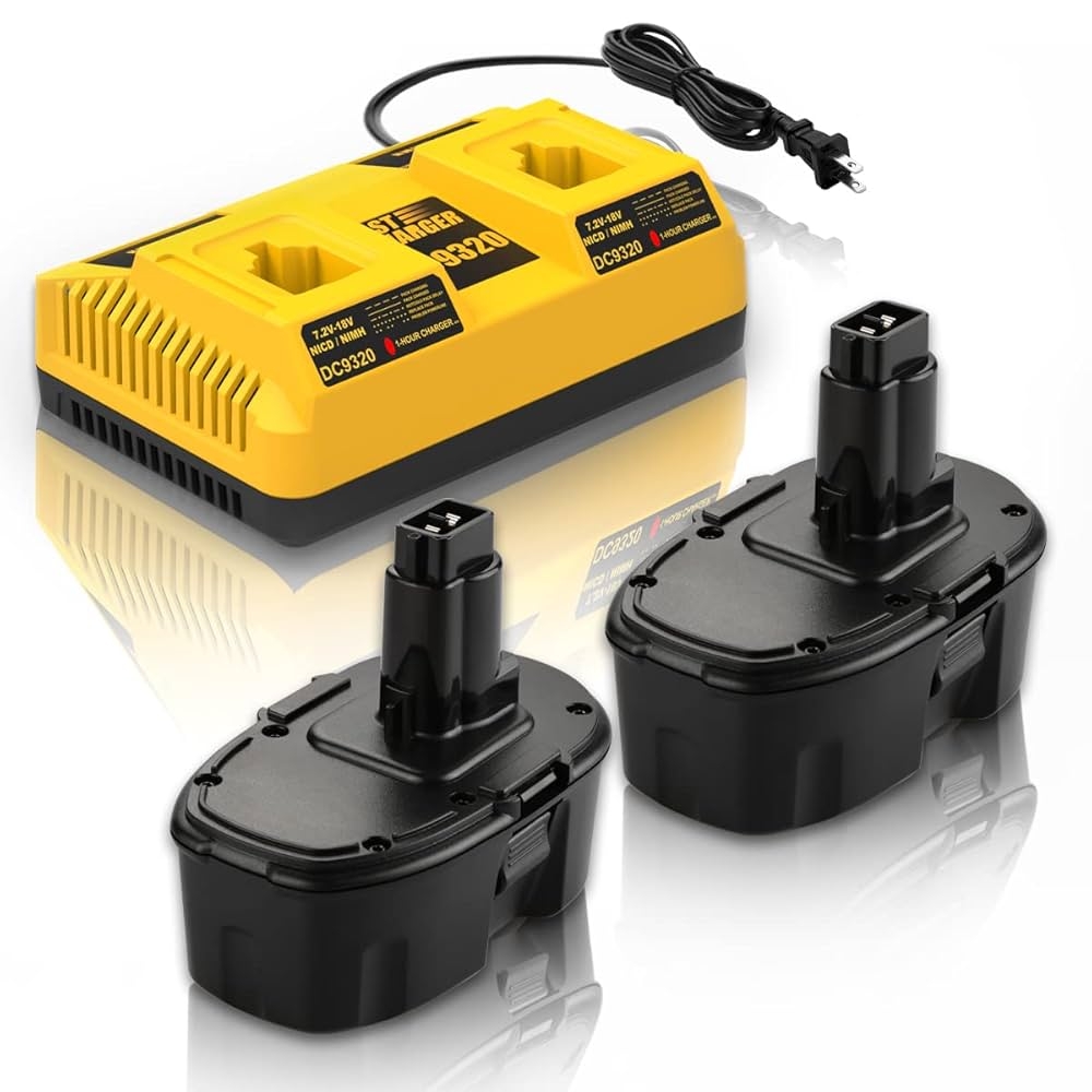 Amazon ANTRobut 2Pack 4 5Ah Replacement Dewalt 18V XRP Battery And Charger DC9320 For 18 Volt Batteries DC9096 DC9099 DC9098 DW9096 DW9099 DW9098 2 Port Battery Charger Tools Home Improvement