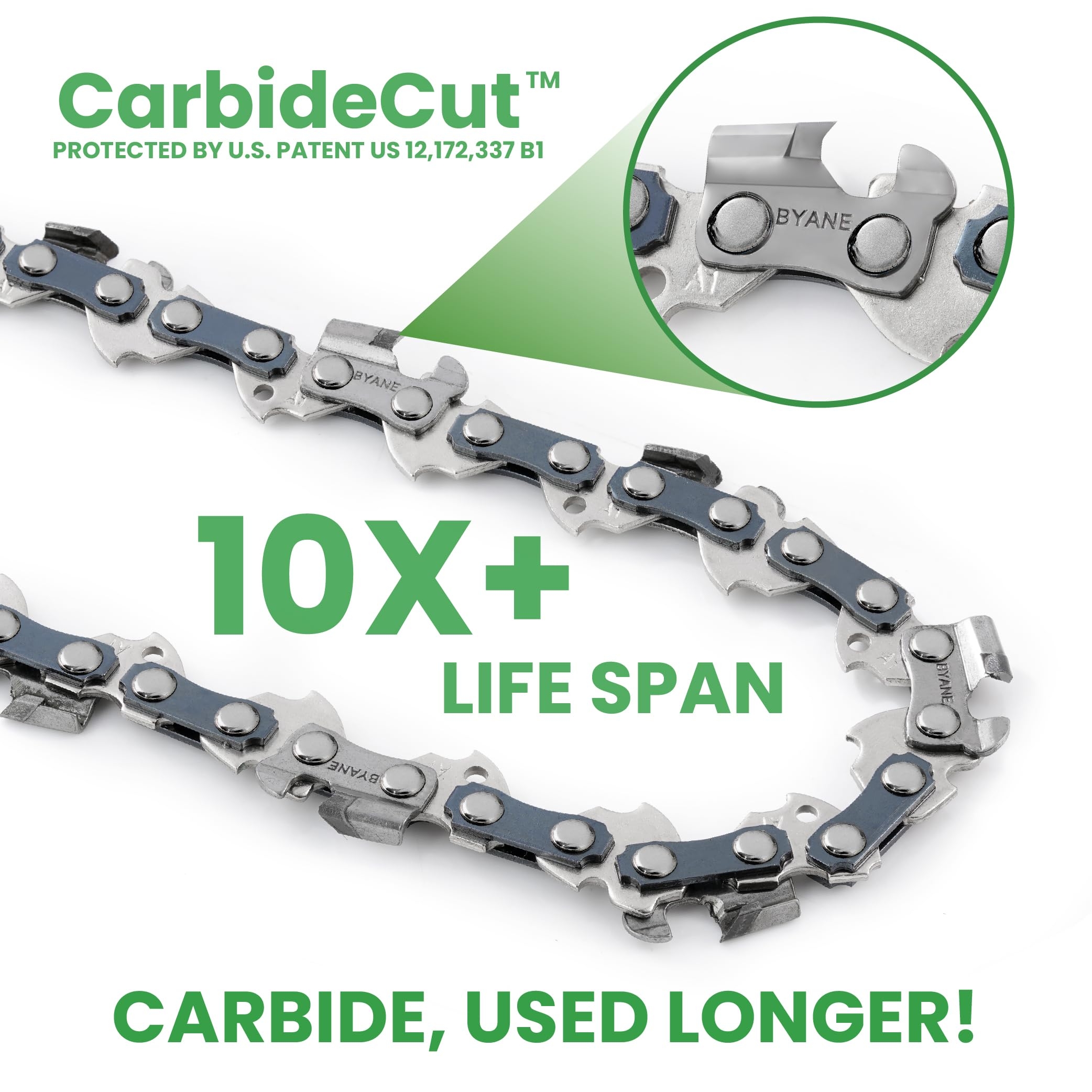 Amazon BYANE Carbide 16 Inch Chainsaw Chain 050 Gauge 325 Pitch 66 Drive Links Gifts For Men Fits Husqvarna 435 And More 1 Chain Patio Lawn Garden