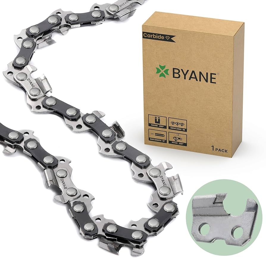 Amazon BYANE Carbide 16 Inch Chainsaw Chain 050 Gauge 325 Pitch 66 Drive Links Gifts For Men Fits Husqvarna 435 And More 1 Chain Patio Lawn Garden