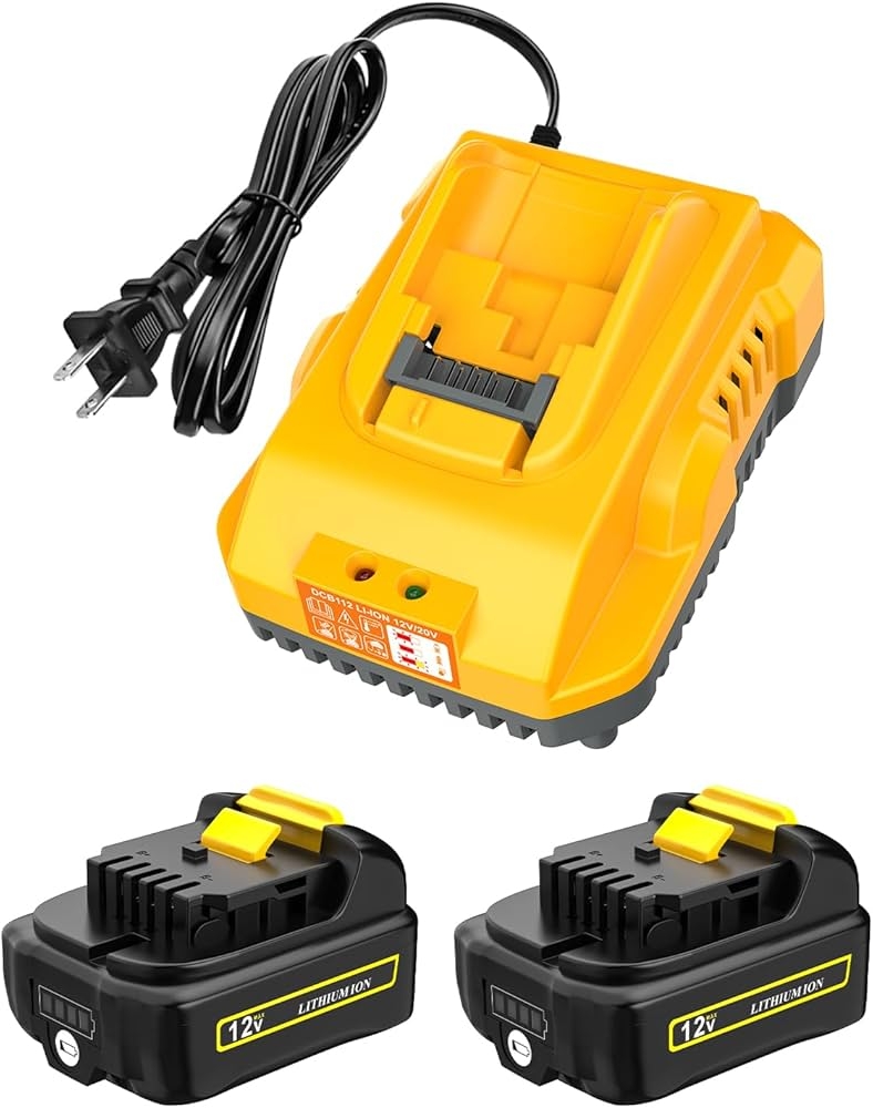 Amazon COOMYXIN 2 Pack 3 0Ah Replacement For Dewalt 12V Battery And DCB112 Battery Charger Compatible With Dewalt 12V 20V Batteries Tools Home Improvement