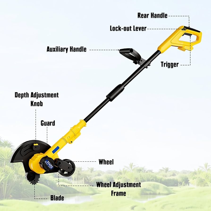 Amazon Cordless Edger Compatible With Dewalt 20V Battery Electric Lawn Edger Tool 2 In 1 Grass Edger U0026 Trencher Sidewalk For Landscaping Lawns And Sidewalk Tool Only Patio Lawn U0026 Garden