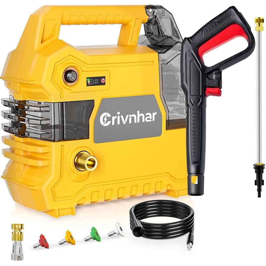 Amazon Cordless Electric Pressure Washer Compatible For DEWALT 20V Battery 1015 PSI Cordless Power Washer With Brushless Motor 9000 RPM 4 Nozzles For Car Floor Patio Wall Cleaning Battery Not Included 