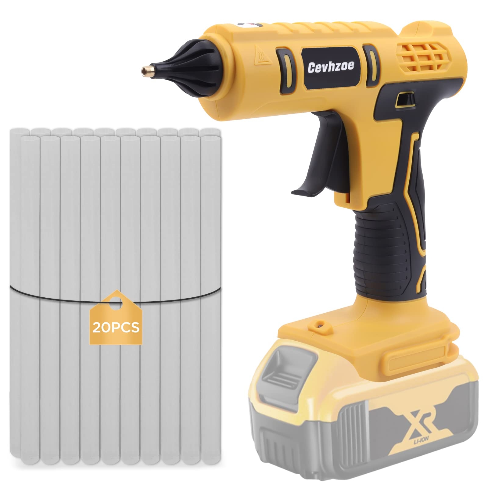 Amazon Cordless Hot Glue Gun For DeWalt 20V Lithium Ion Battery With 20Pcs 0 43 Glue Sticks And Insulated Copper Nozzle Full Size Kit Tool Only Battery NOT Included Arts Crafts Sewing