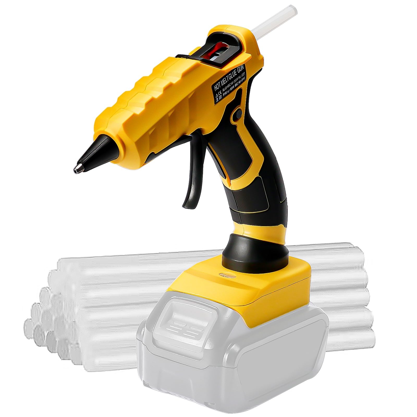Amazon Cordless Hot Glue Gun For Dewalt Suitable For Dewalt 18V 20V Max Lithium ion Battery 30s Quick Preheat Hot Melt Glue Gun With 30 Pcs Glue Sticks 7 150mm For Arts Crafts Diy Repairs Tool Only 