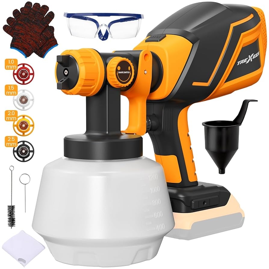 Amazon Cordless Paint Sprayer For Dewalt 20V MAX Battery Electric Paint Sprayer With 1200ML Easy To Clean Adjustable Spray Modesfor Home Renovation And Car Painting Battery Not Included Tools Home Improvement
