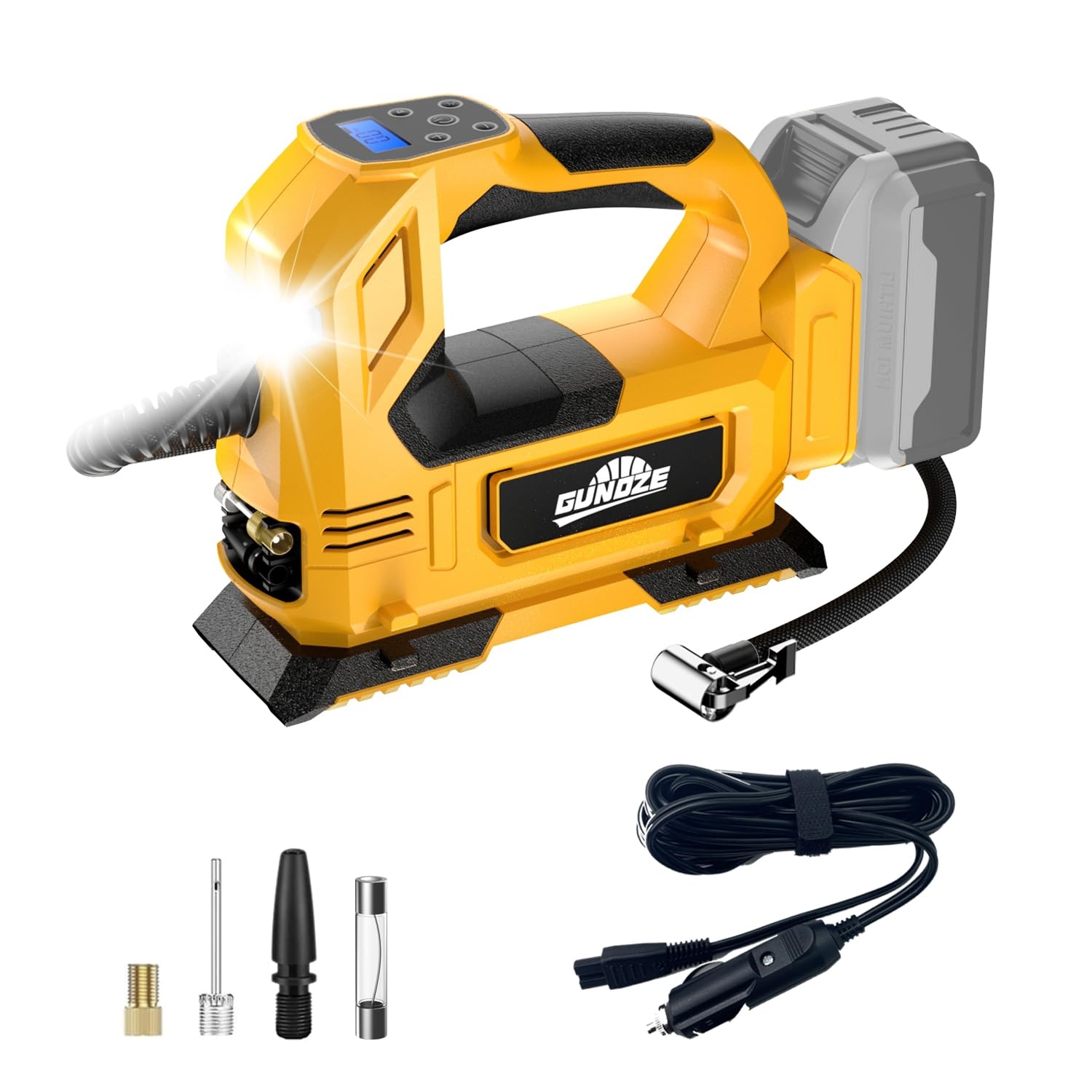 Amazon Cordless Tire Inflator Air Compressor For DeWalt 20V Max Battery 150PSI Portable LED Light Handheld Air Pump With Digital Pressure Gauge For Cars Motorcycles Bikes Sport Balls Battery Not Included Tools