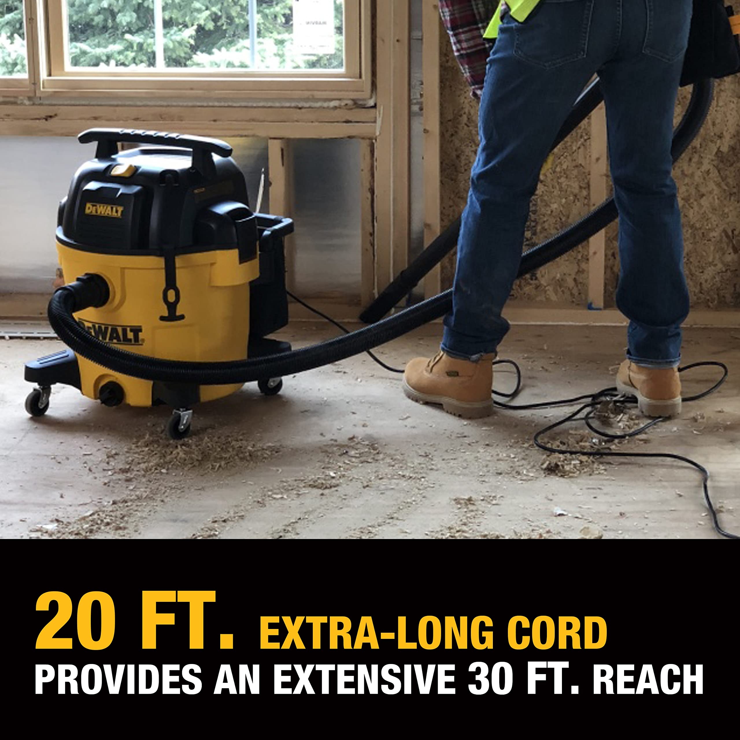 Amazon DEWALT 12 Gallon STEALTHSONIC Ultra Quiet Poly Wet Dry Vacuum DXV12P QTA Powerful Suction Noise Reduction Vac 5 5 Peak HP Shop Vacuum For Jobsite Workshop Reduce Motor Noise Yellow Tools U0026 Home