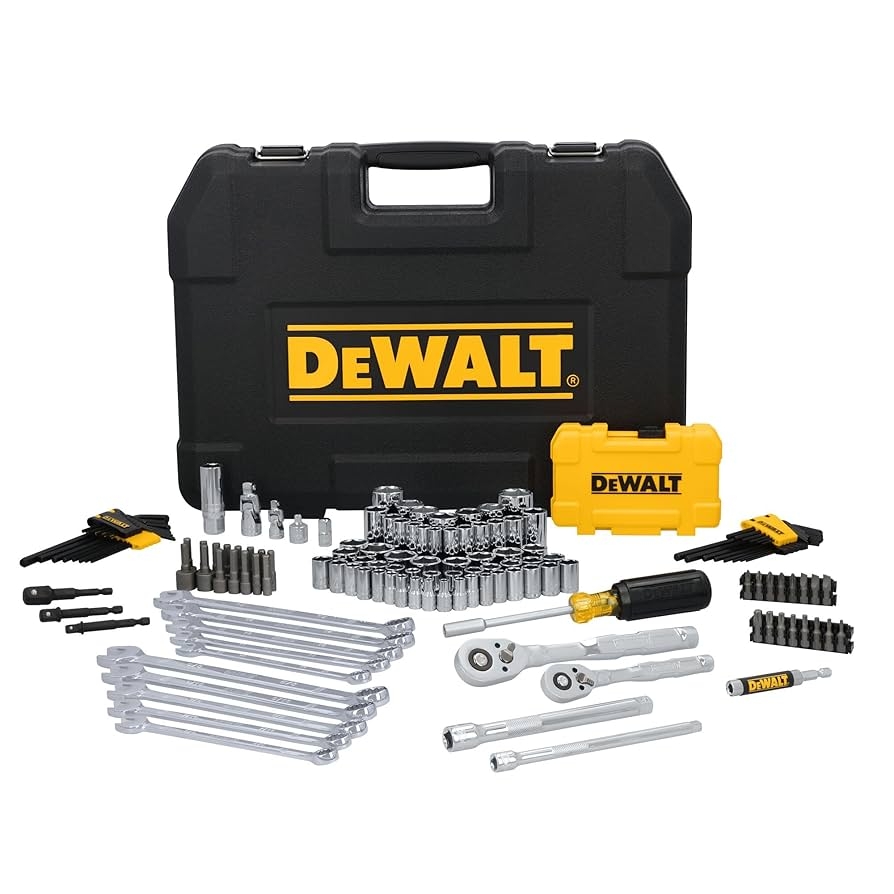 Amazon DEWALT 142 Piece Mechanics Tool Set 1 4 Inch And 3 8 