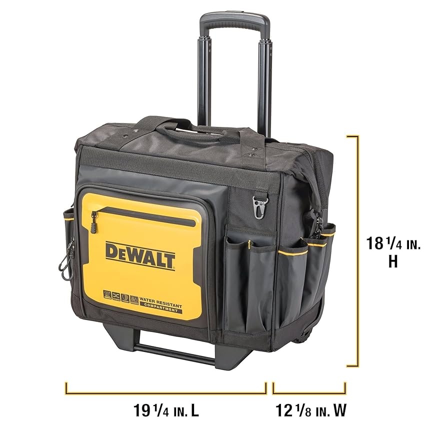 Amazon DEWALT 18 Inch Rolling Tool Storage Bag With 27 Pockets DWST560107 