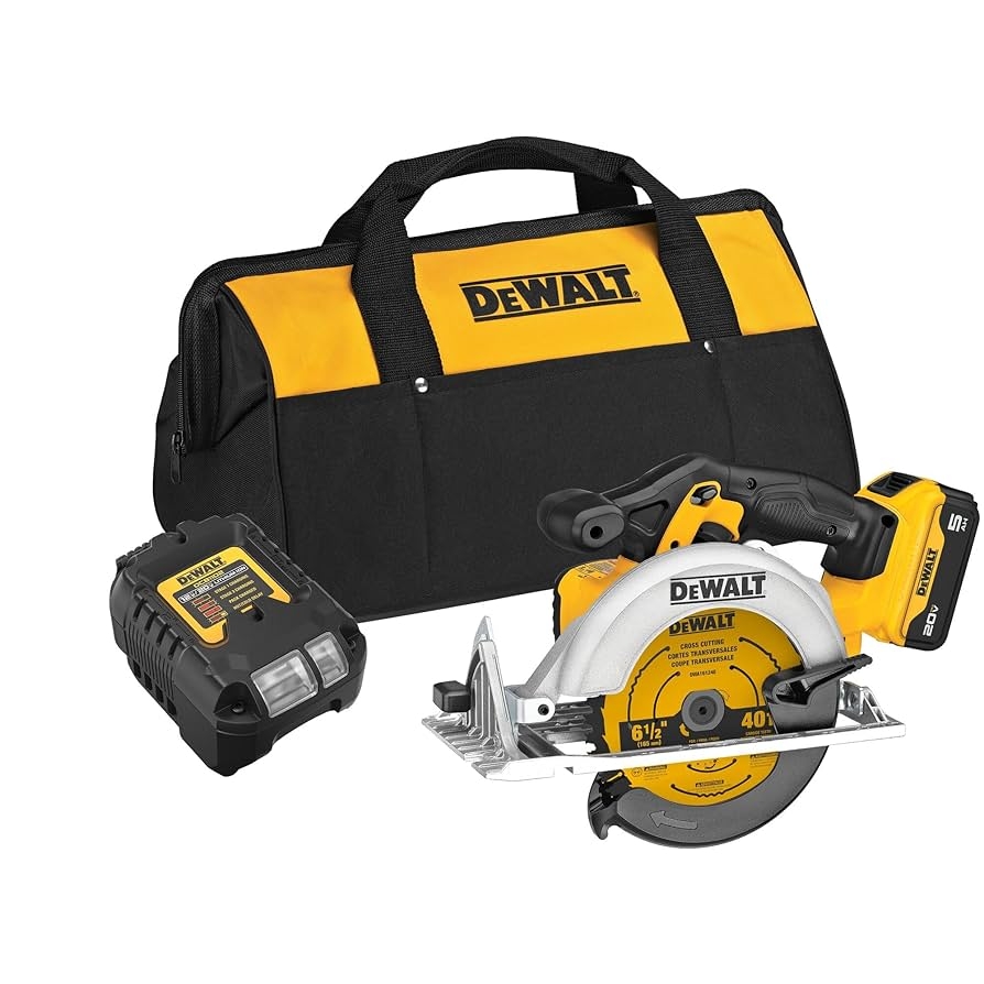 Amazon DEWALT 20V MAX 6 1 2 Inch Circular Saw Kit With 5 0 Ah Battery And Charger DCS391P1 