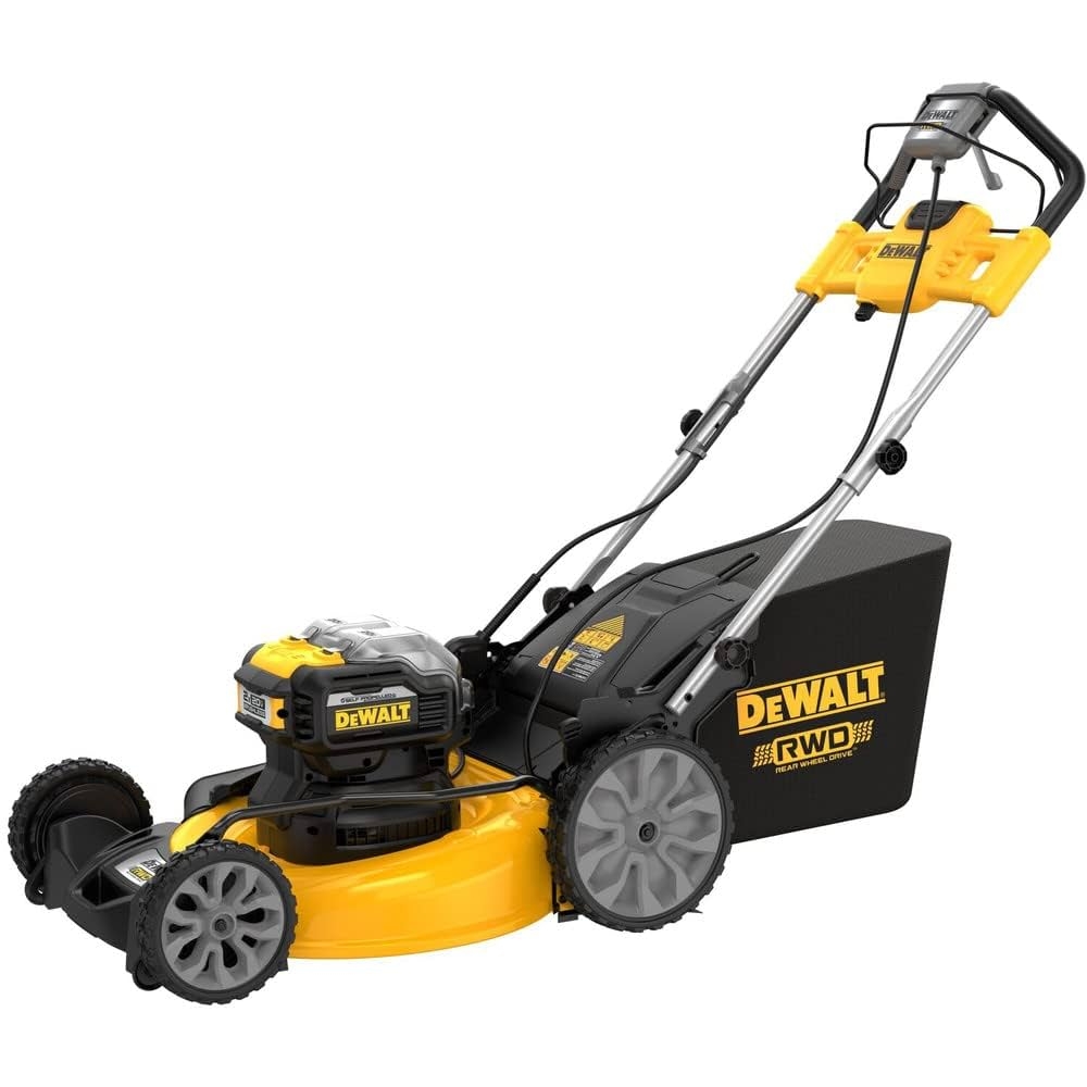 Amazon DEWALT 20V MAX Lawn Mower Cordless Rear Wheel Drive Self Propelled With Batteries Charger DCMWSP255Y2 Patio Lawn Garden