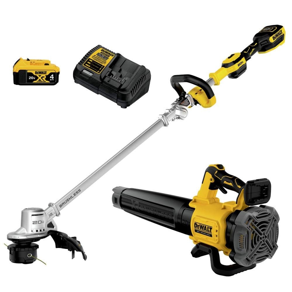 Amazon DEWALT 20V MAX String Trimmer Leaf Blower Kit Cordless Battery Charger Included DCKO222M1 Patio Lawn Garden