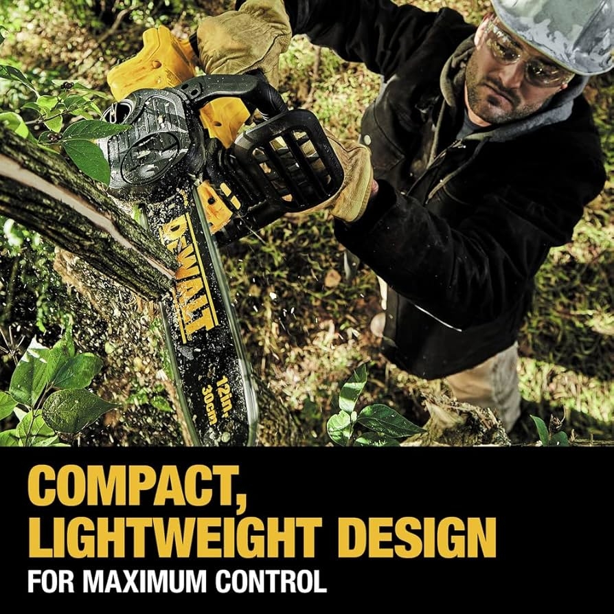 Amazon DEWALT 20V MAX XR Chainsaw Kit 5 Ah Battery 12 Inch DCCS620P1 Patio Lawn Garden