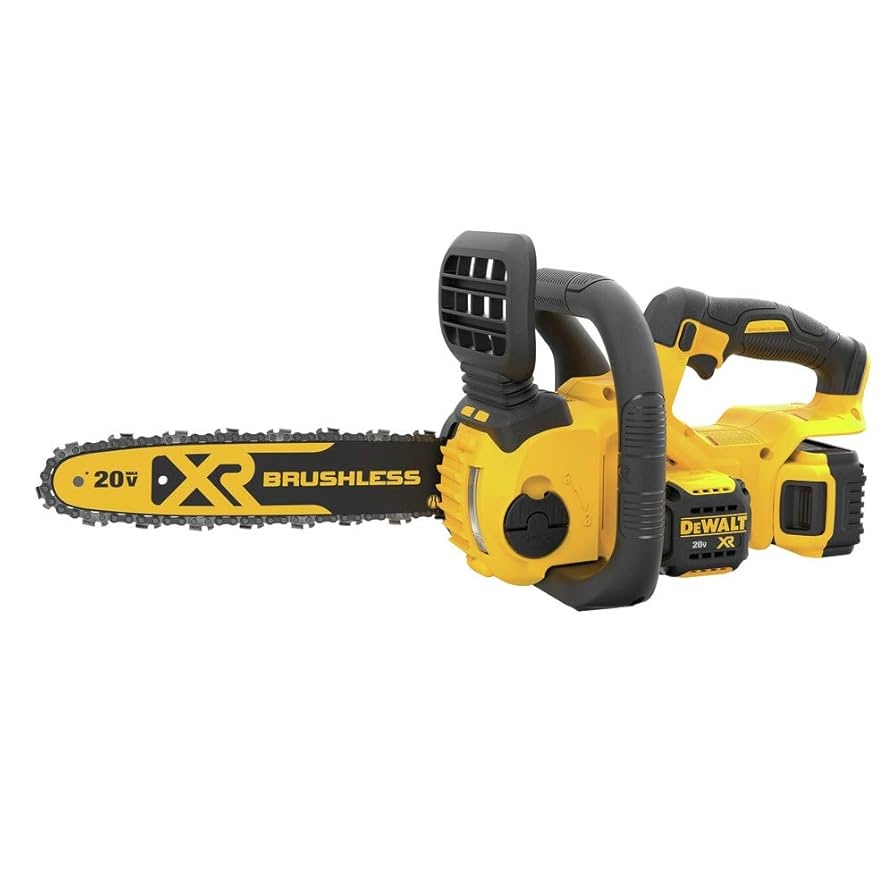 Amazon DEWALT 20V MAX XR Chainsaw Kit 5 Ah Battery 12 Inch DCCS620P1 Patio Lawn Garden