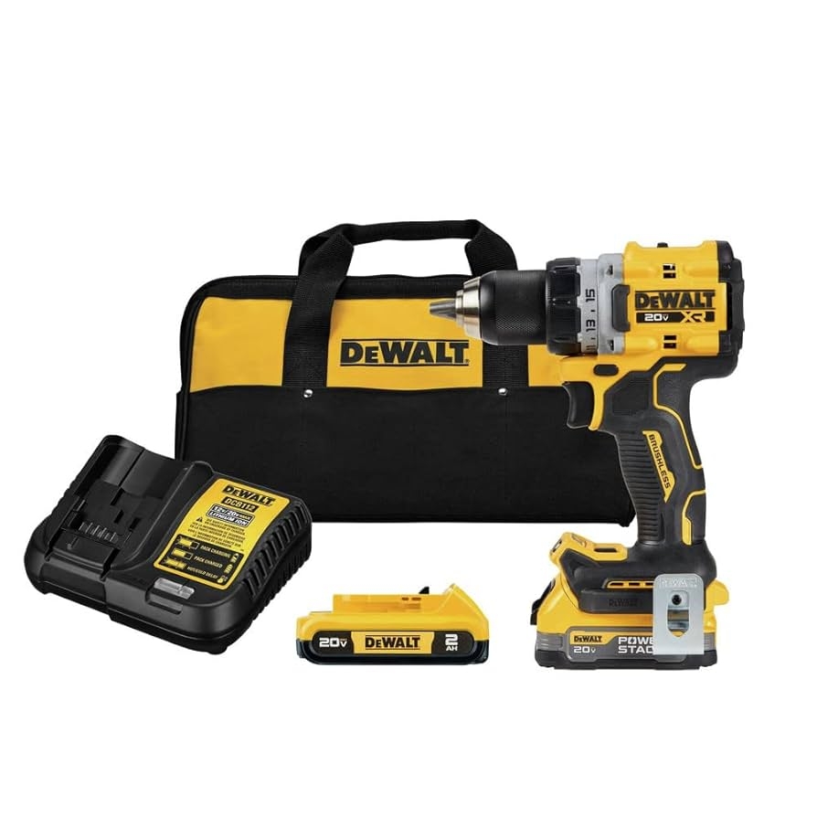 Amazon DEWALT 20V MAX XR Compact Cordless Drill And Impact Driver With Powerstack Batteries DCD800D1E1 Tools Home Improvement