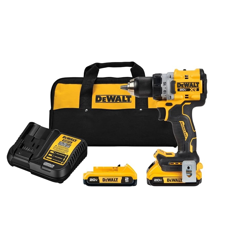 Amazon DEWALT 20V MAX XR Cordless Drill Driver Kit Brushless Compact With 2 Batteries And Charger DCD800D2 Tools Home Improvement