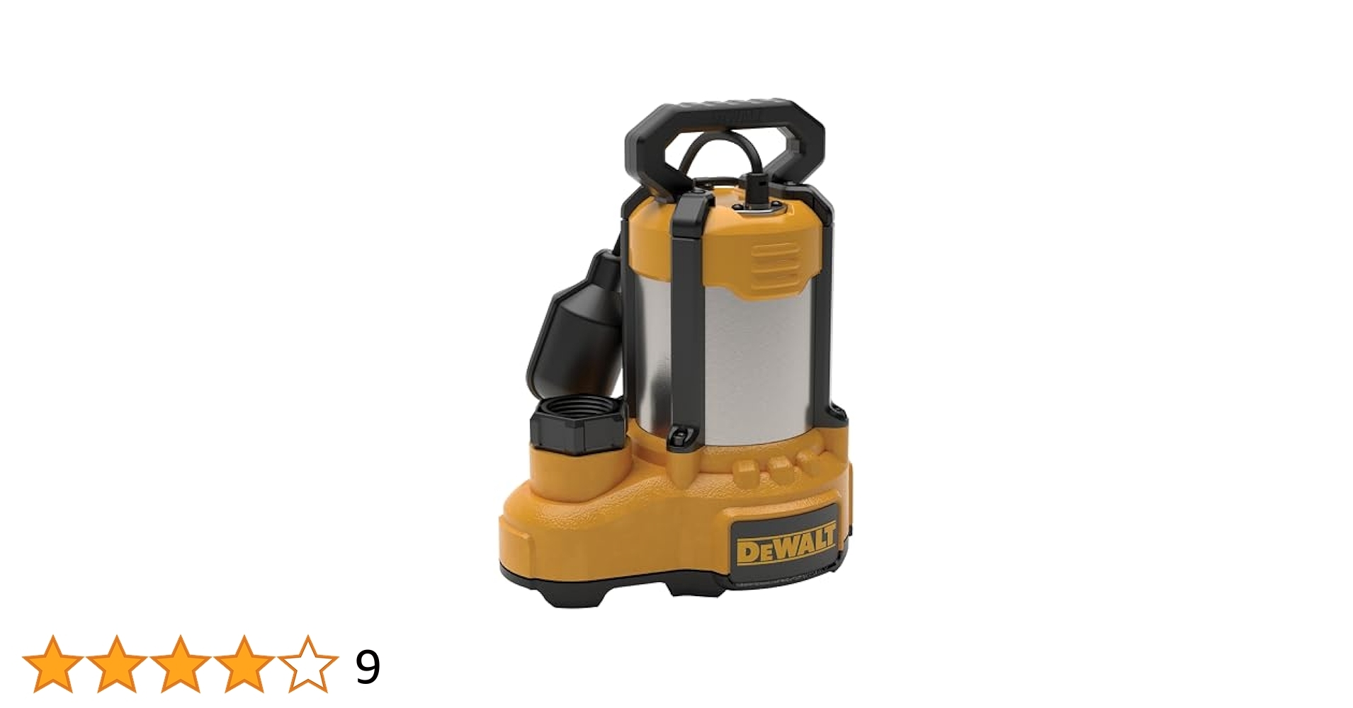 Amazon DEWALT 3 4 HP Stainless Steel And Cast Iron Efficient Fully Submersible Sump Pump With Piggy Back Tether Float Switch 10 Foot Cord 108 GPM 6480 GPH Tools U0026 Home Improvement