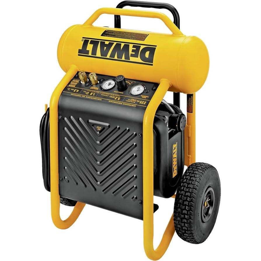 Amazon DEWALT Air Compressor 225 PSI Max Hand Carry With Wheels 4 1 2 Gallon D55146 Tools Home Improvement