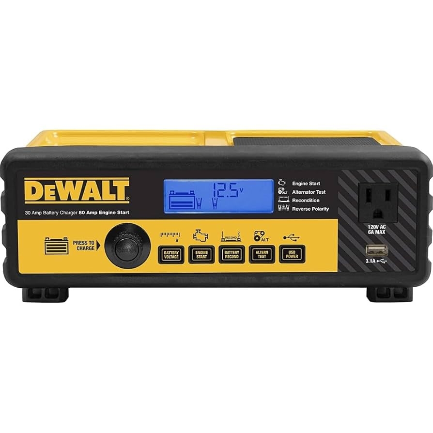 Amazon Dewalt Cargador De Bater a Automotriz Del Banco De 12V 30A Con El Comienzo Del Motor 80A