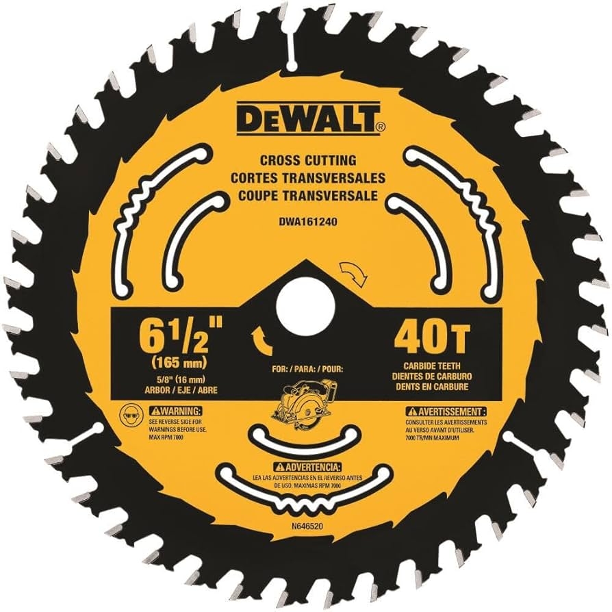Amazon DEWALT Circular Saw Blade 6 1 2 Inch 40 Tooth Framing DWA161240 