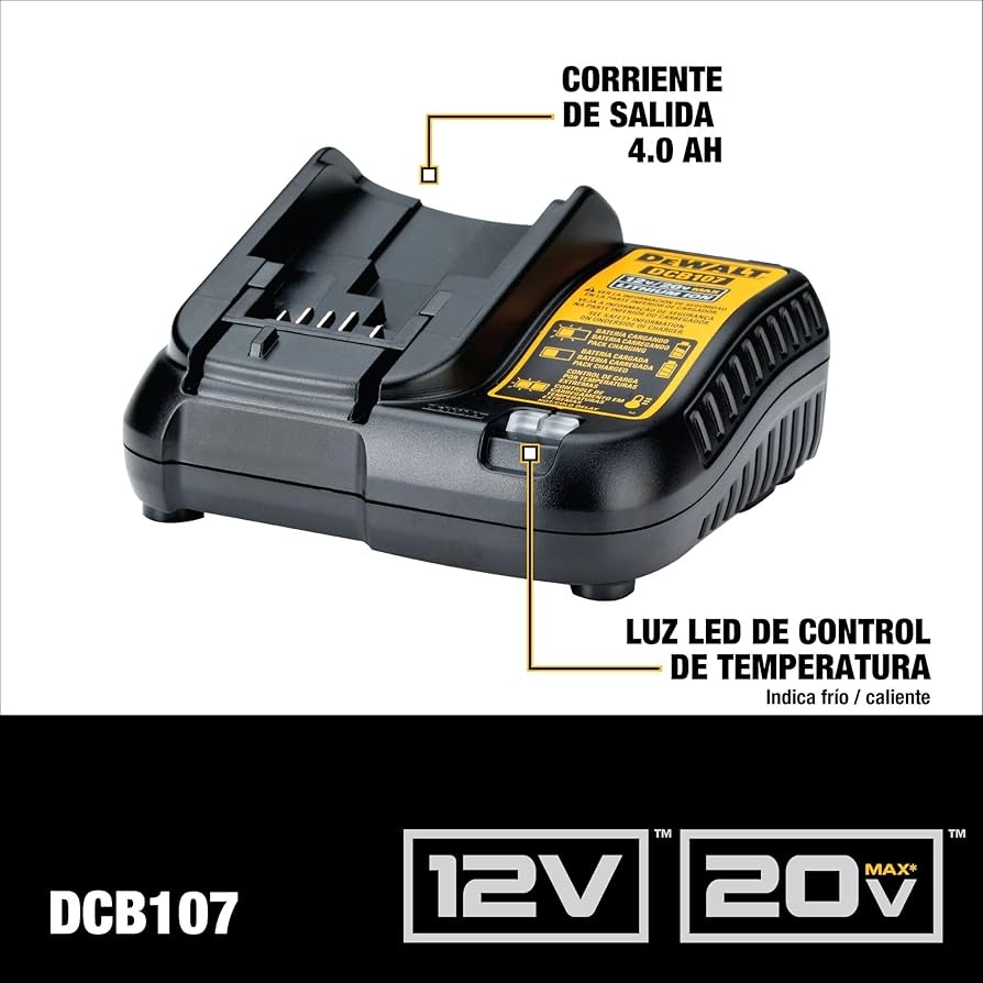 Amazon Dewalt Dcb107 Cargador De Bater a De Li Ion 12 Voltios Max Y 20 Voltios Max Herramientas Y Mejoras Del Hogar