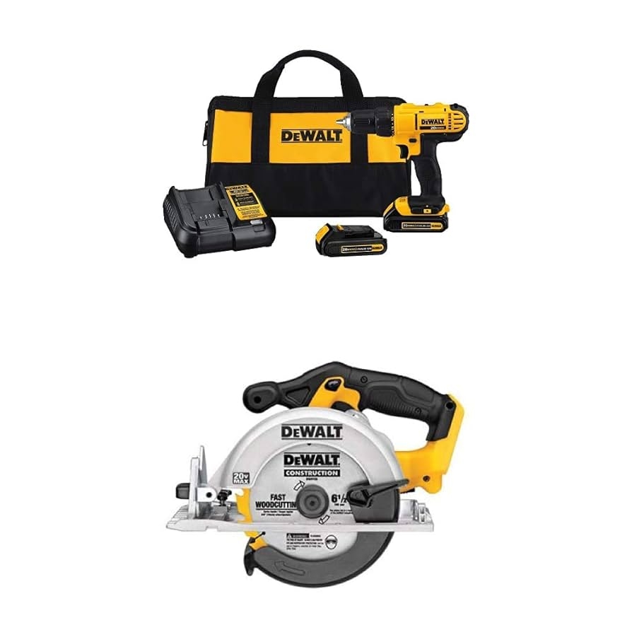 Amazon DEWALT DCD771C2 20V MAX Cordless Lithium Ion 1 2 Inch Compact Drill Driver Kit With DCS391B 20 Volt MAX Li Ion Circular Saw Tools Home Improvement